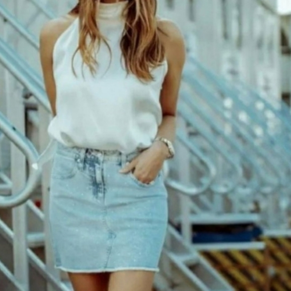 Generation Love Claudette‎ Crystal Studded Skirt S